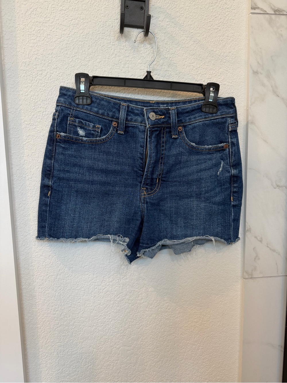 Old Navy OG Straight High Rise Denim Shorts - Classic Dark Wash - Cutoff